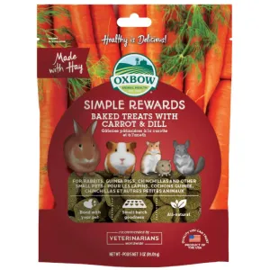 15% OFF: Oxbow Simple Rewards Baked Treats With Carrot & Dill For Small Animals 85g