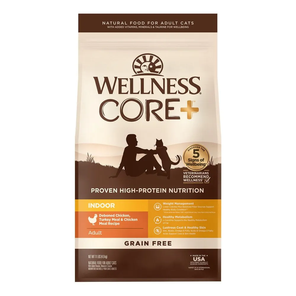 20% OFF:  Wellness CORE  Indoor Chicken, Turkey & Chicken Meal Indoor Formula Dry Cat Food