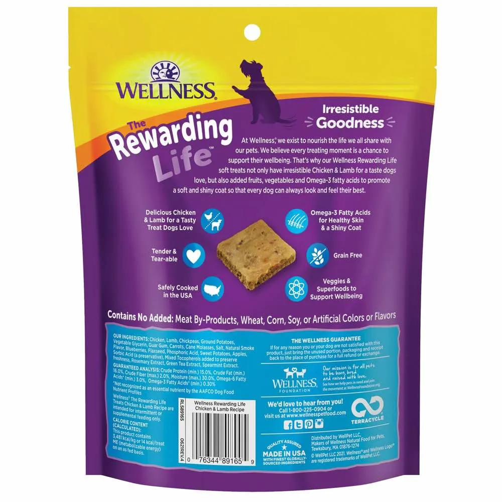 20% OFF: Wellness Rewarding Life (WellBites) Chicken & Lamb Recipe Grain Free Dog Treats 6oz