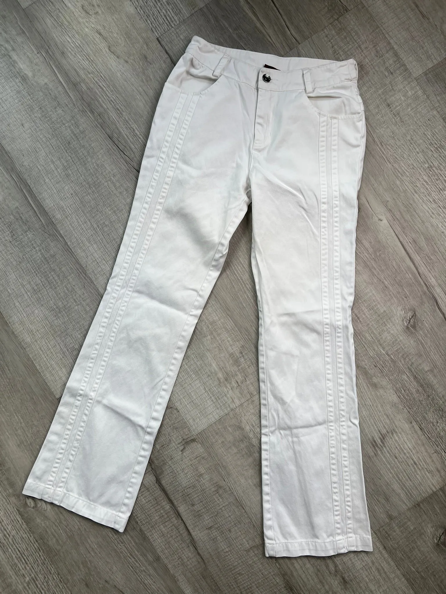 2000s Vintage White Denim Low Rise Jeans