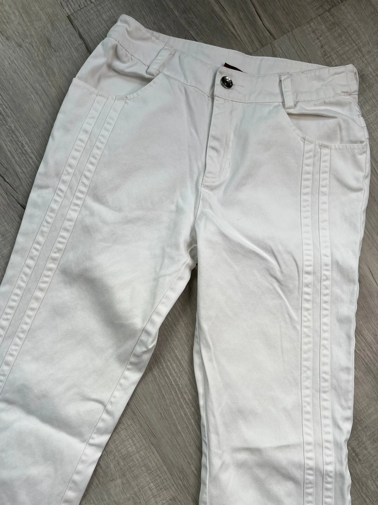 2000s Vintage White Denim Low Rise Jeans