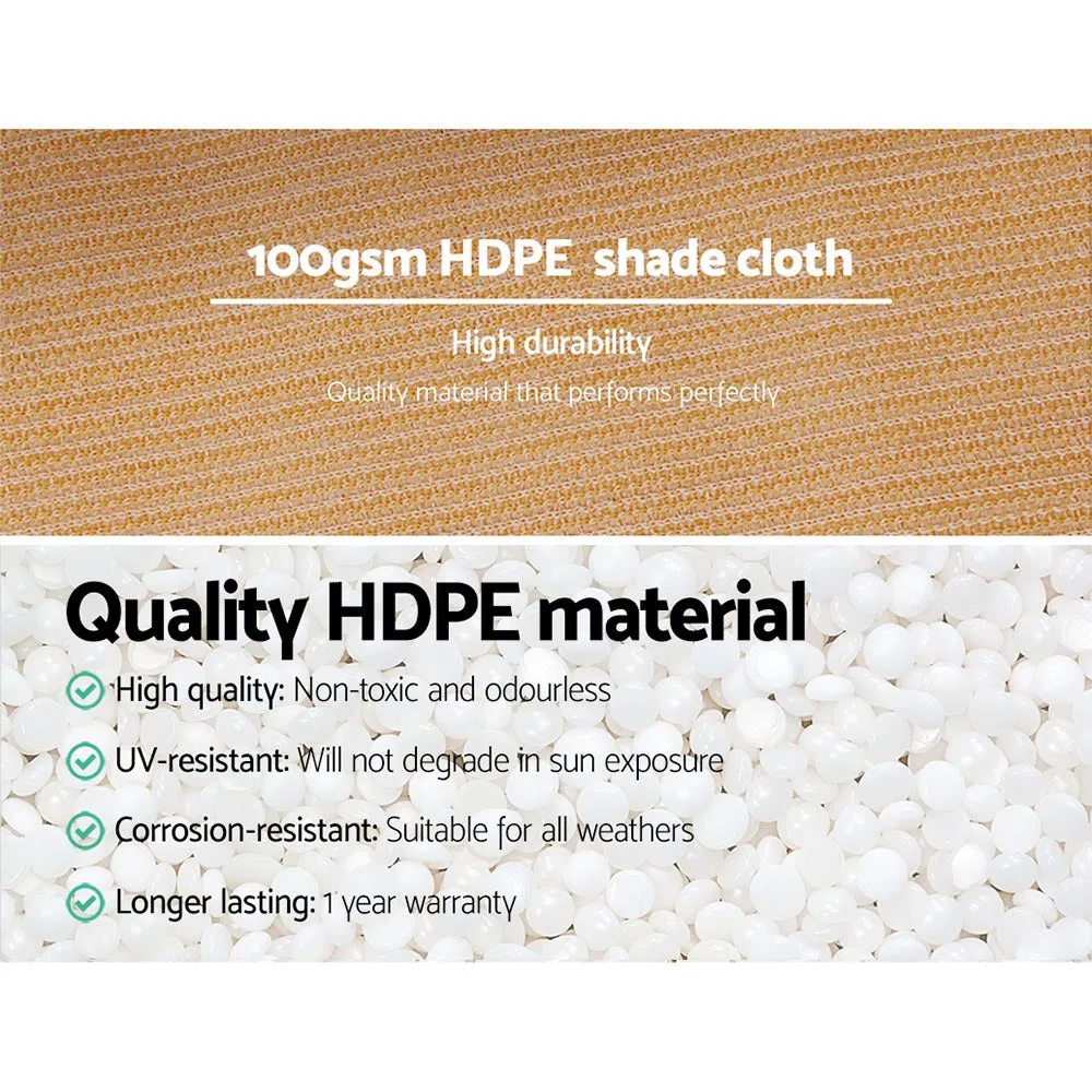 50% Shade Cloth | 1.83x10m | Shadecloth Sail | Heavy Duty | Beige
