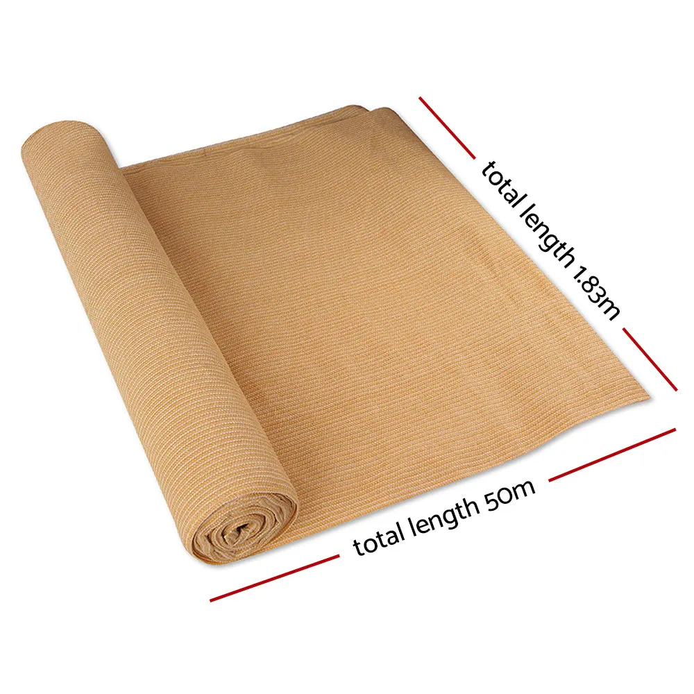 50% Shade Cloth | 1.83x50m | Shadecloth | Sail | Heavy Duty | Beige