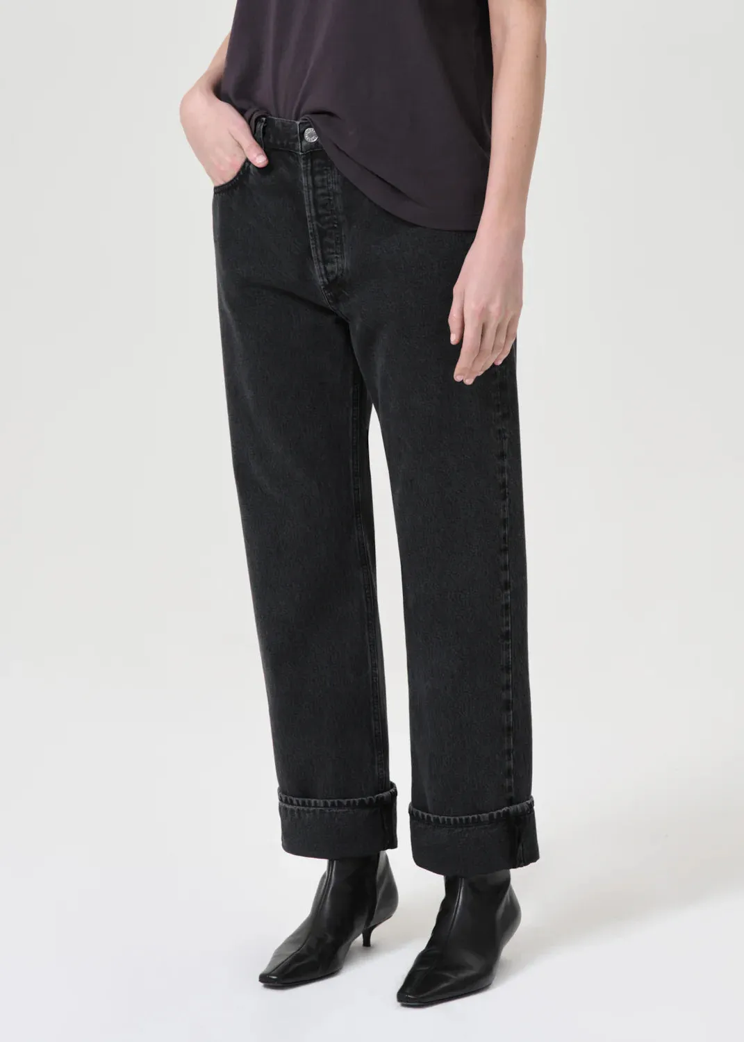 AGOLDE FRAN JEANS BLACK TEA