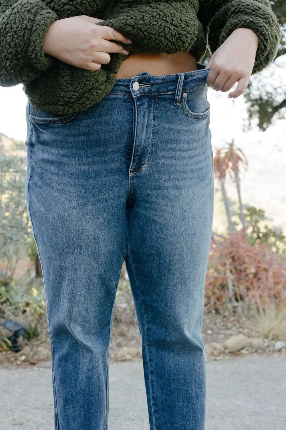Alyson Mid Rise Tummy Control Vintage Straight Jeans - PLUS
