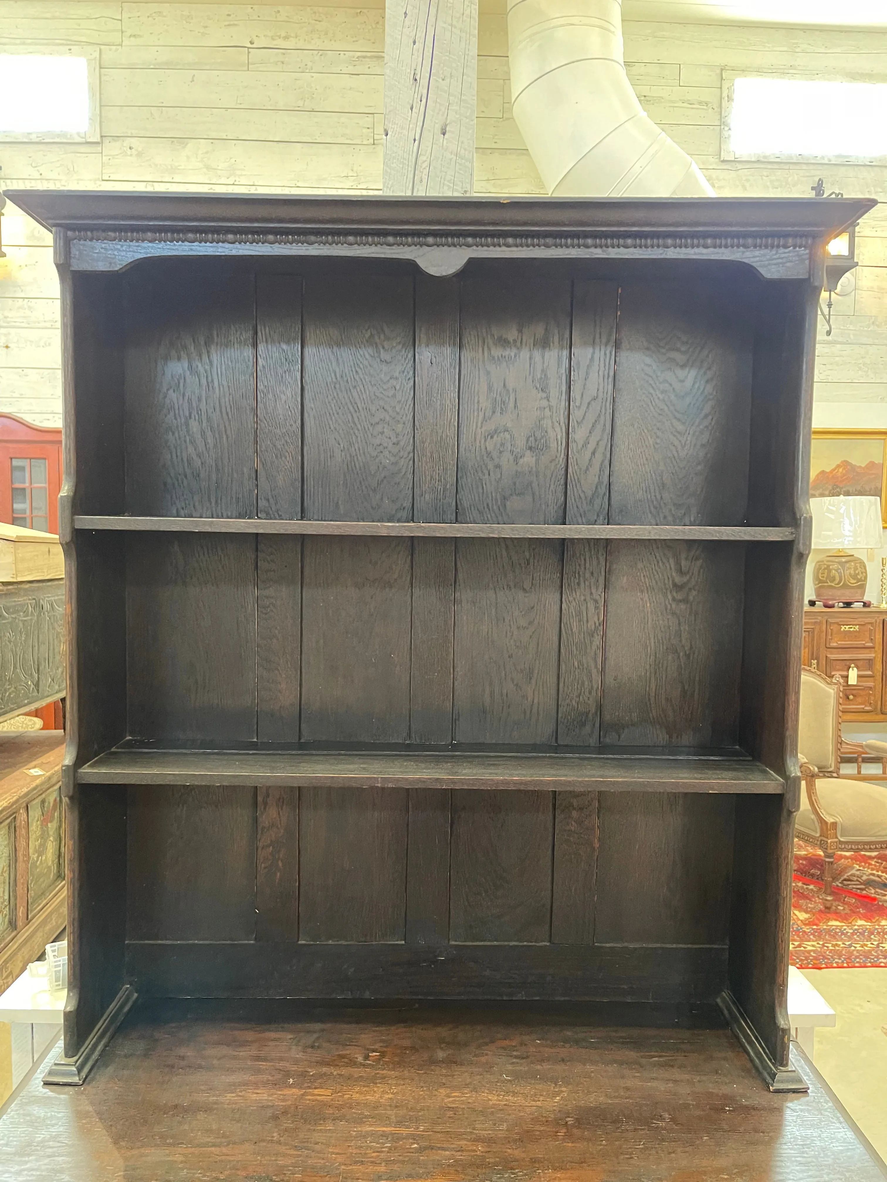 Antique English Oak Welsh Plate Sideboard Barley Twist Petite C. 1920s