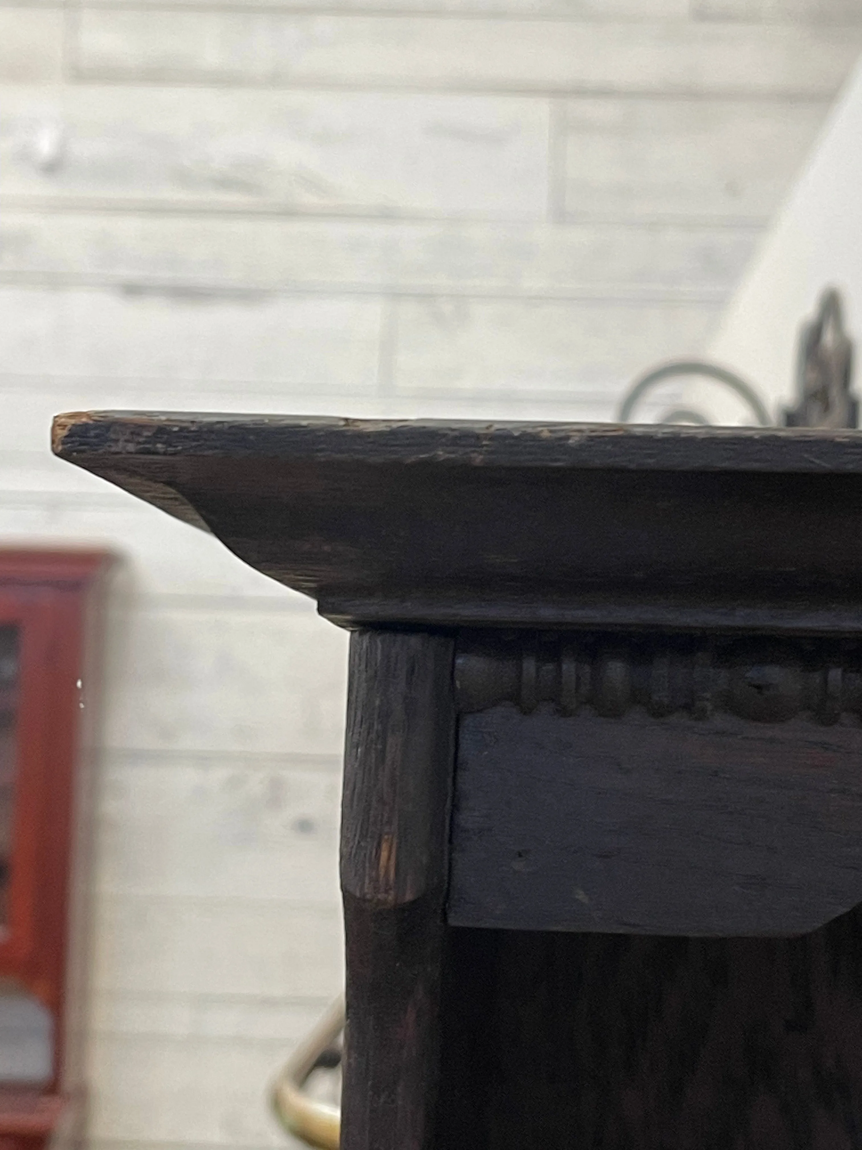 Antique English Oak Welsh Plate Sideboard Barley Twist Petite C. 1920s