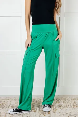 Athleisure Cargo Pants in Emerald Green