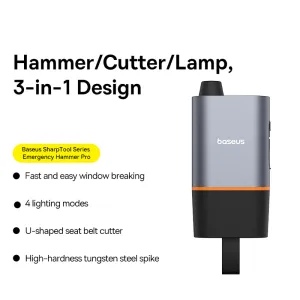 Baseus SharpTool Series Emergency Hammer Pro - Starry Black