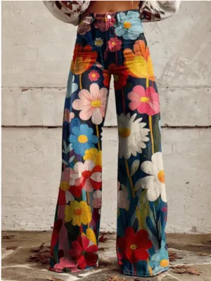 Bella Stride| Wide-Leg Floral Pants