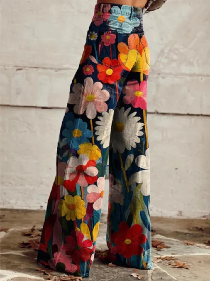 Bella Stride| Wide-Leg Floral Pants