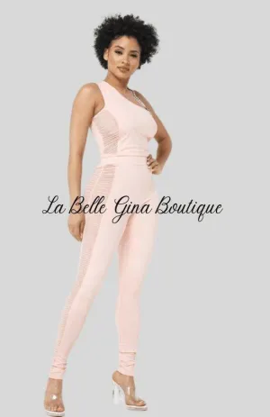 BENITA pants set with chain strap and see through set.