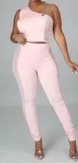 BENITA pants set with chain strap and see through set.