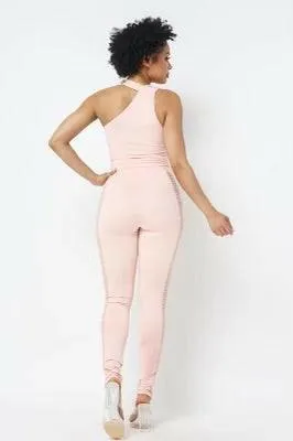 BENITA pants set with chain strap and see through set.