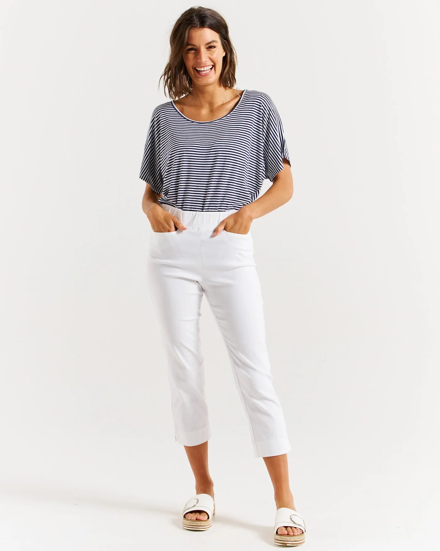 Betty Basic Crop Bengaline Pant BB5016 - White