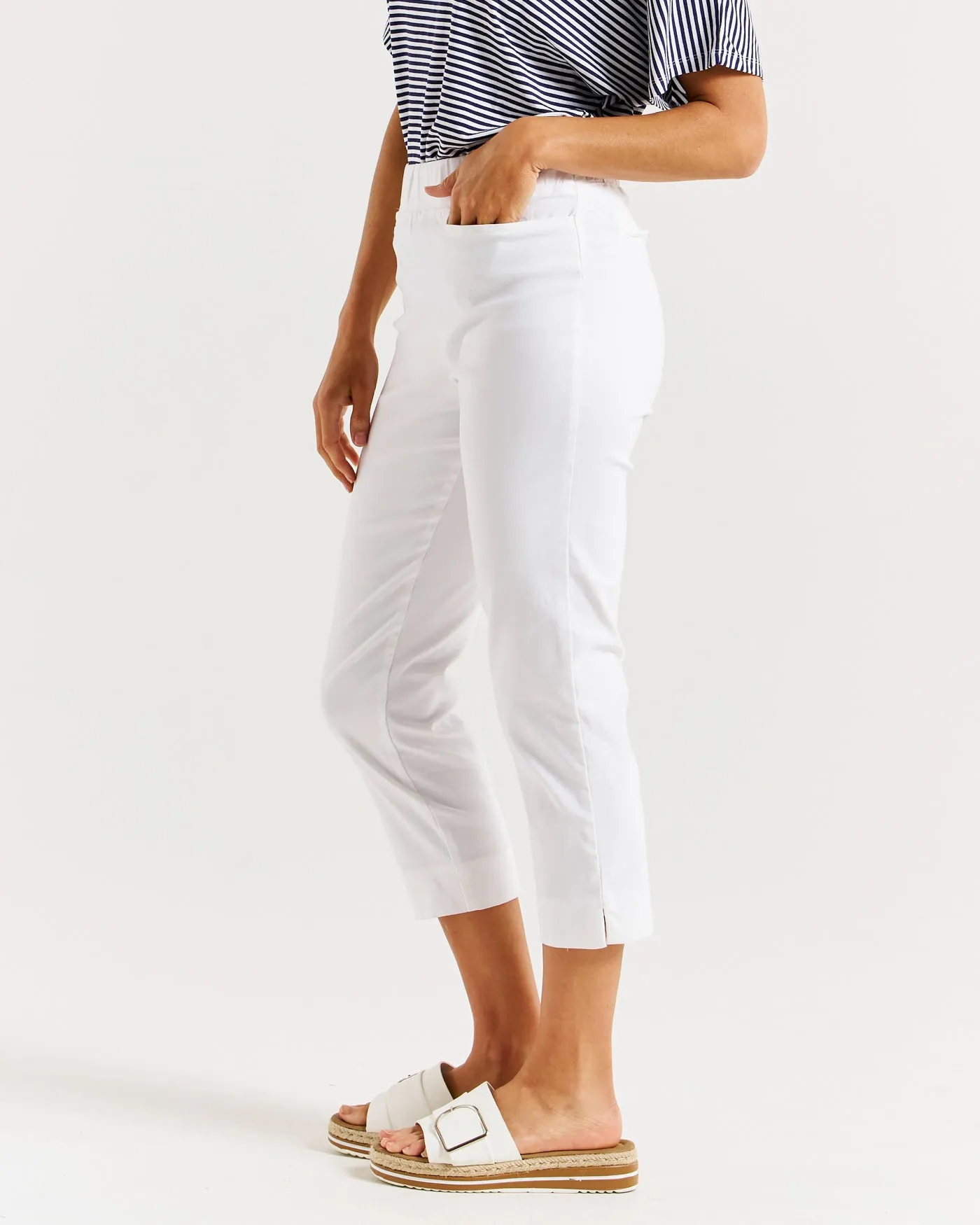Betty Basic Crop Bengaline Pant BB5016 - White