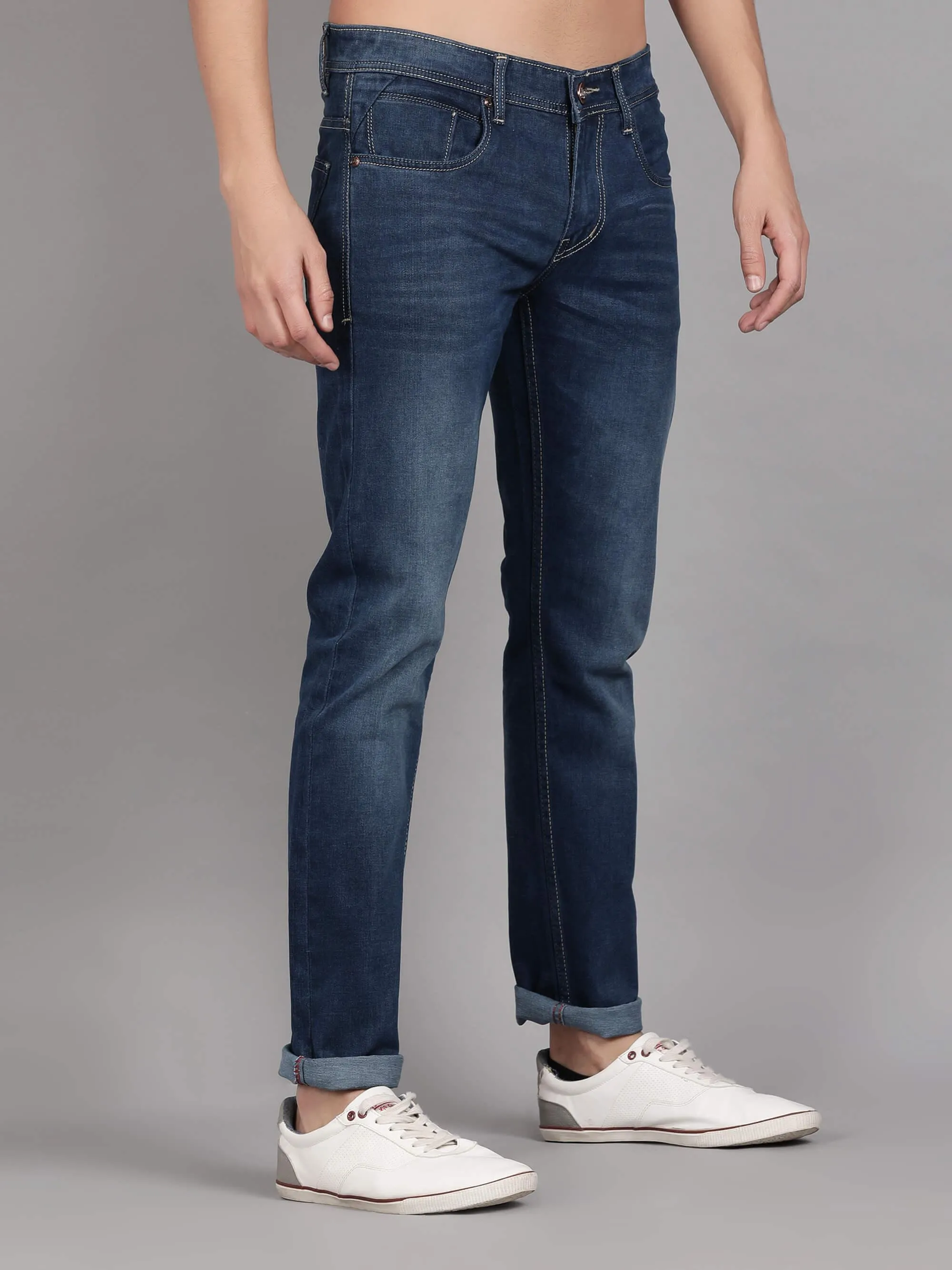 Blue Denim Clean Look Jeans For Men (GBDNM6005)