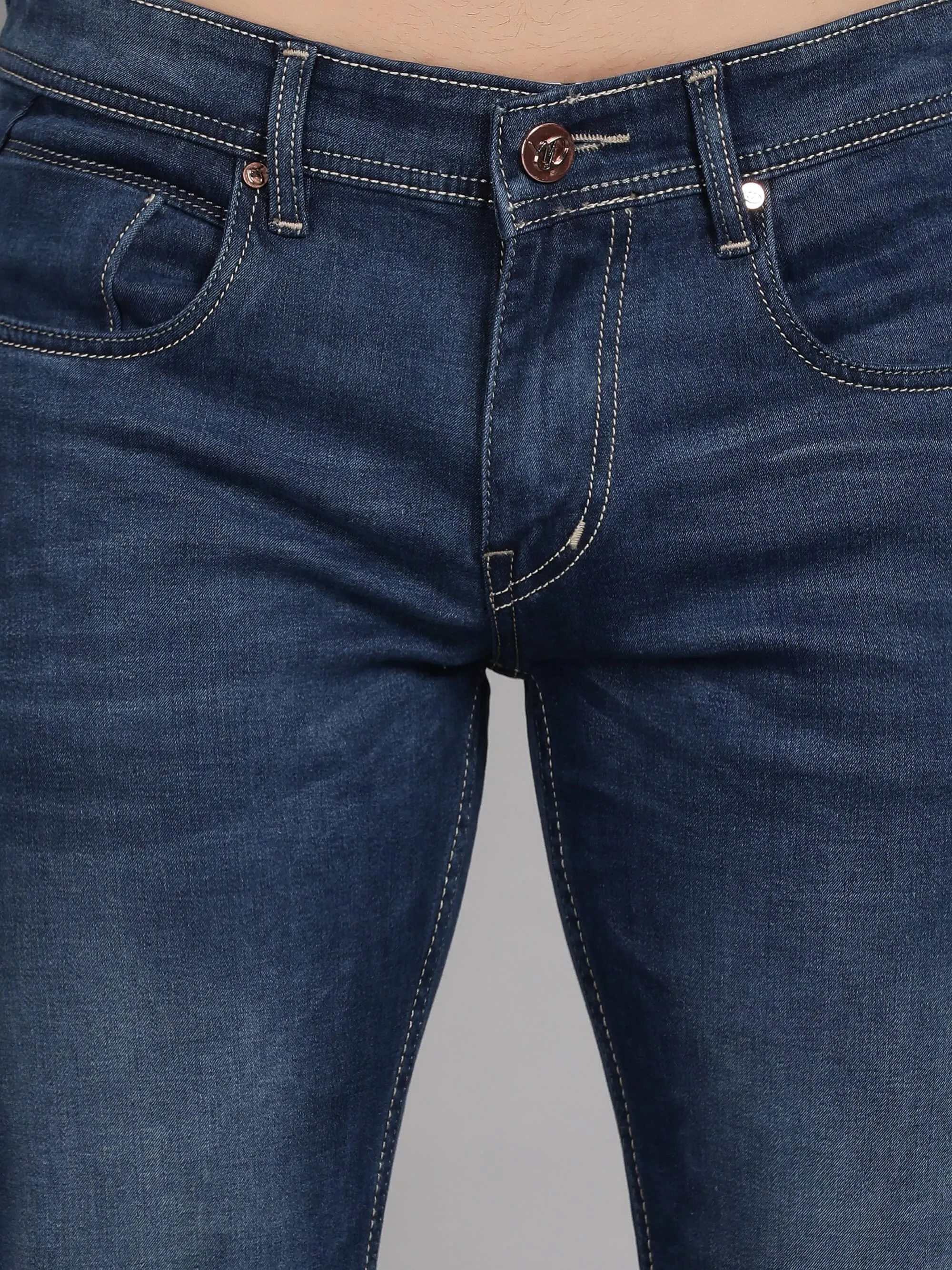 Blue Denim Clean Look Jeans For Men (GBDNM6005)