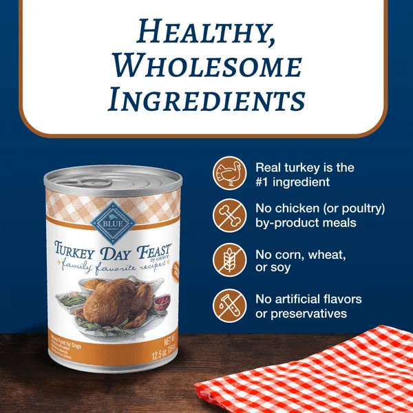 BLUE Family Favorite Recipes Turkey Day Feast Canned Dog Food