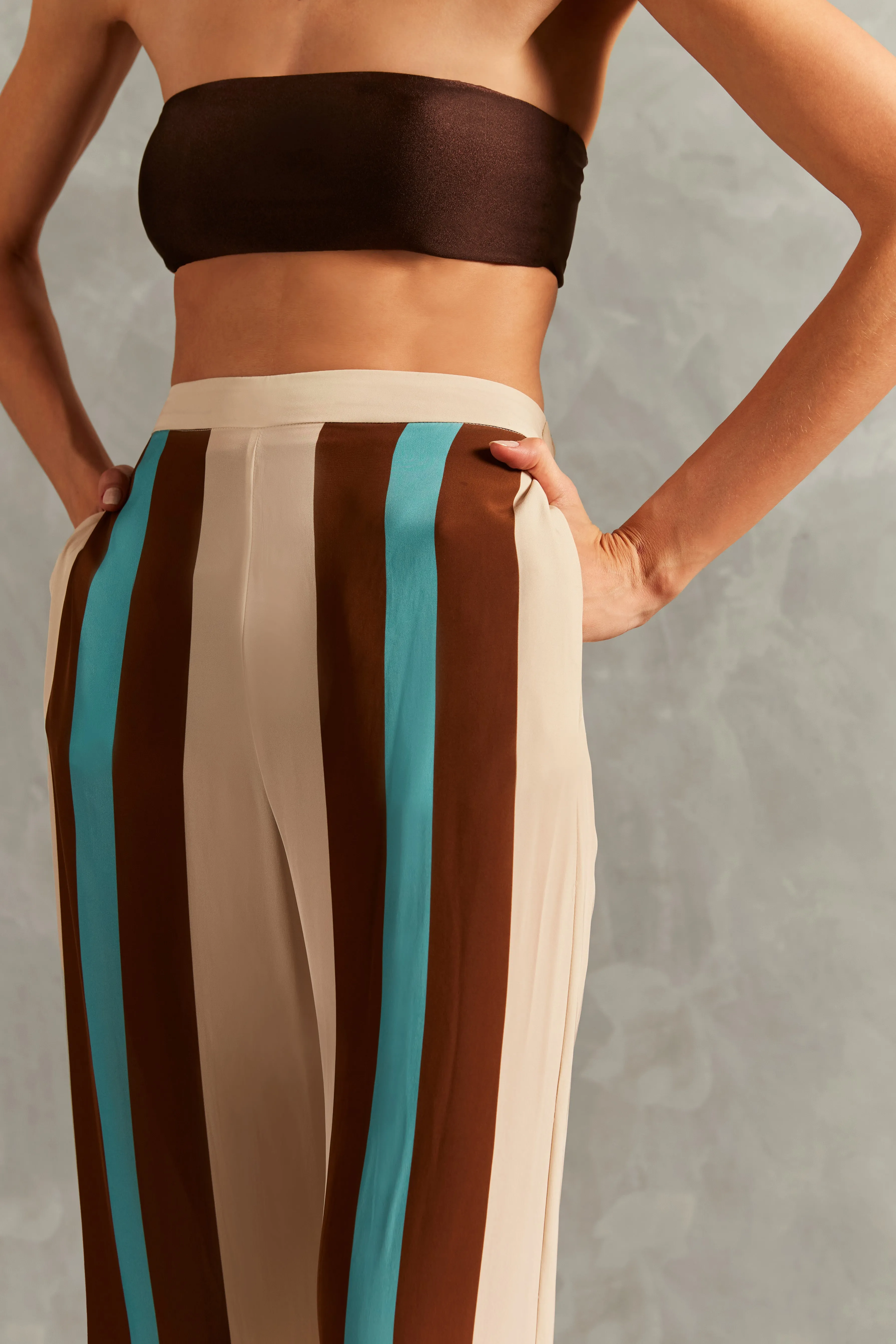 Bold Stripes Wide-Leg Pants