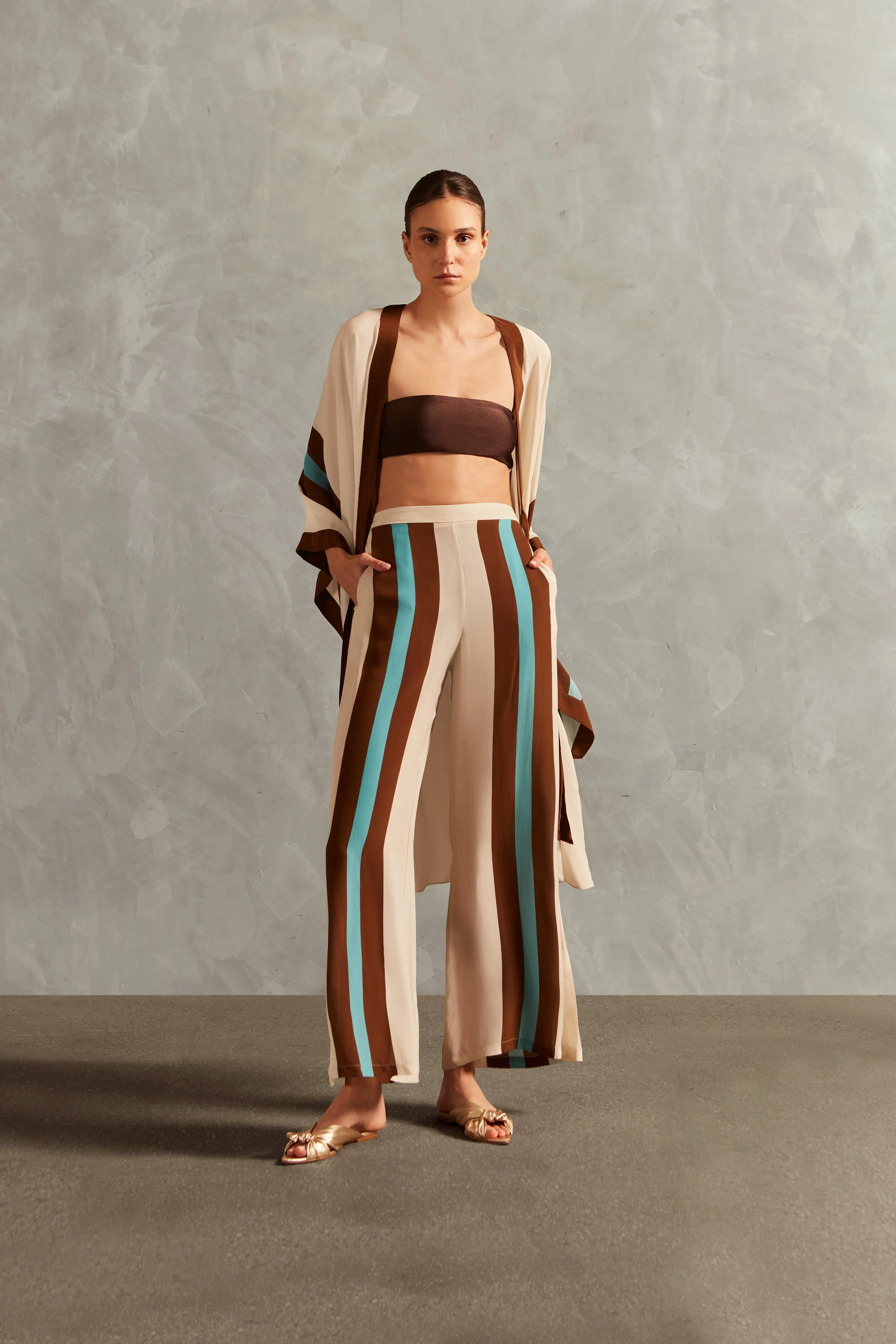 Bold Stripes Wide-Leg Pants