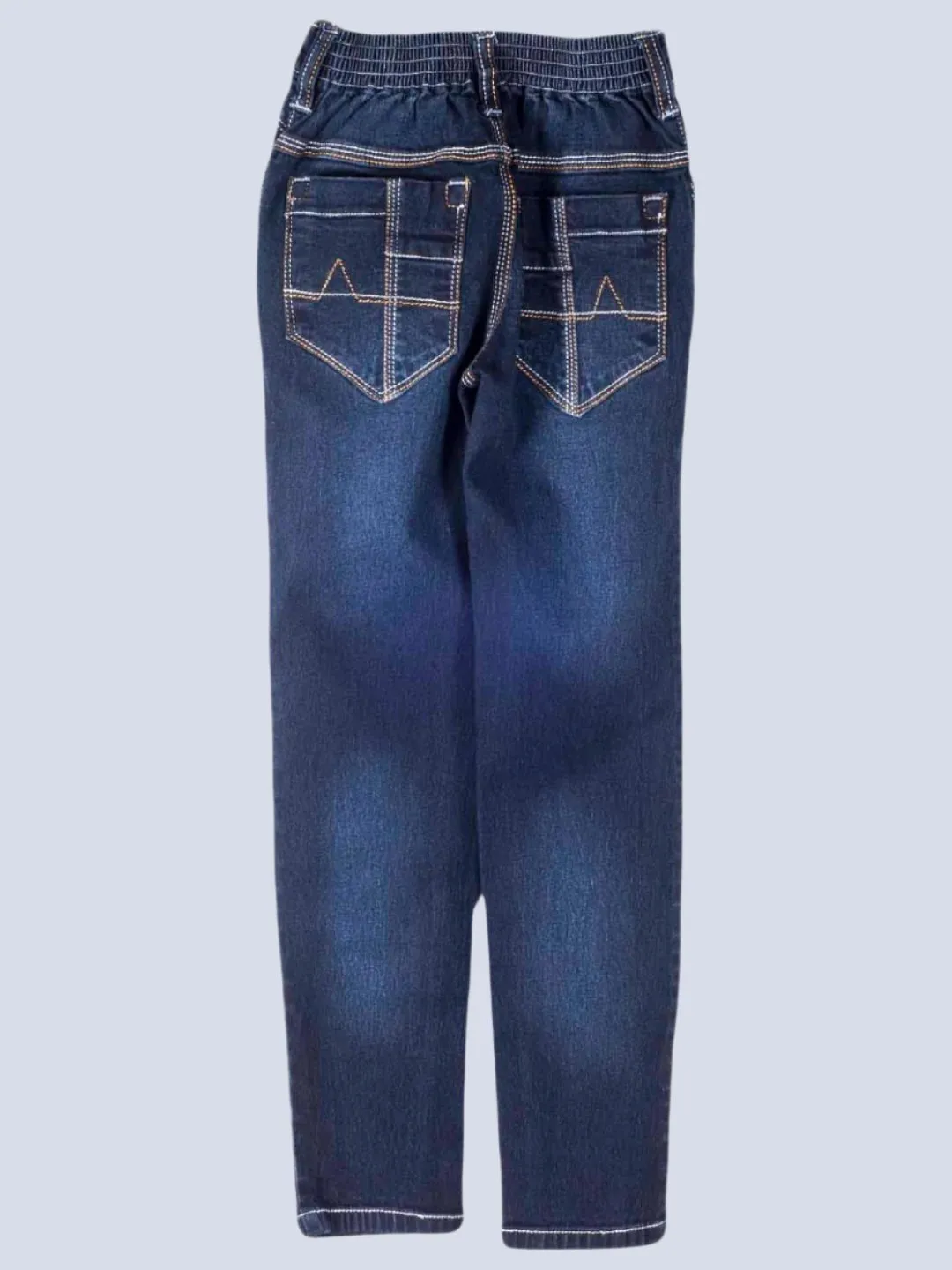 Boys' Dark Wash Denim Jeans with Brown Belt Accent