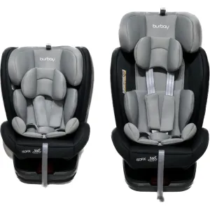 Burbay Grand ISOFIX 360 Rotatable Baby Car Seat AG220 Black grey with Black Age- Newborn to 12 Years