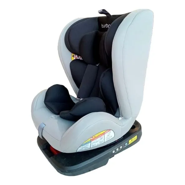 Burbay Grand ISOFIX 360 Rotatable Baby Car Seat AG220 Black grey with Black Age- Newborn to 12 Years