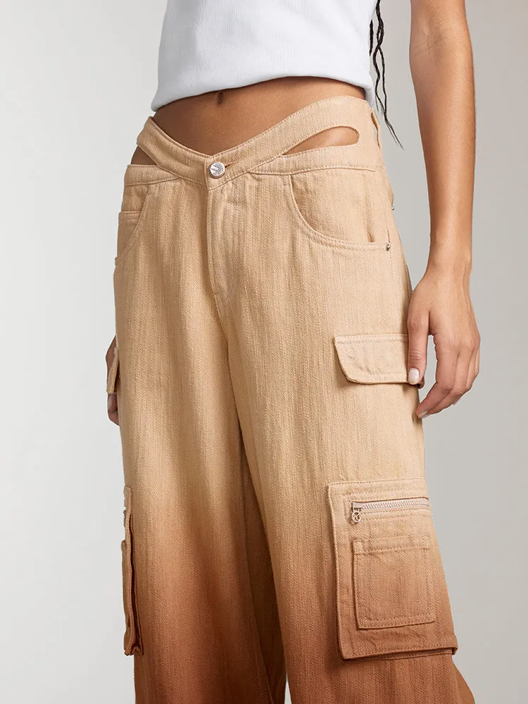 Butterfly Shape Waist Gradient Jeans