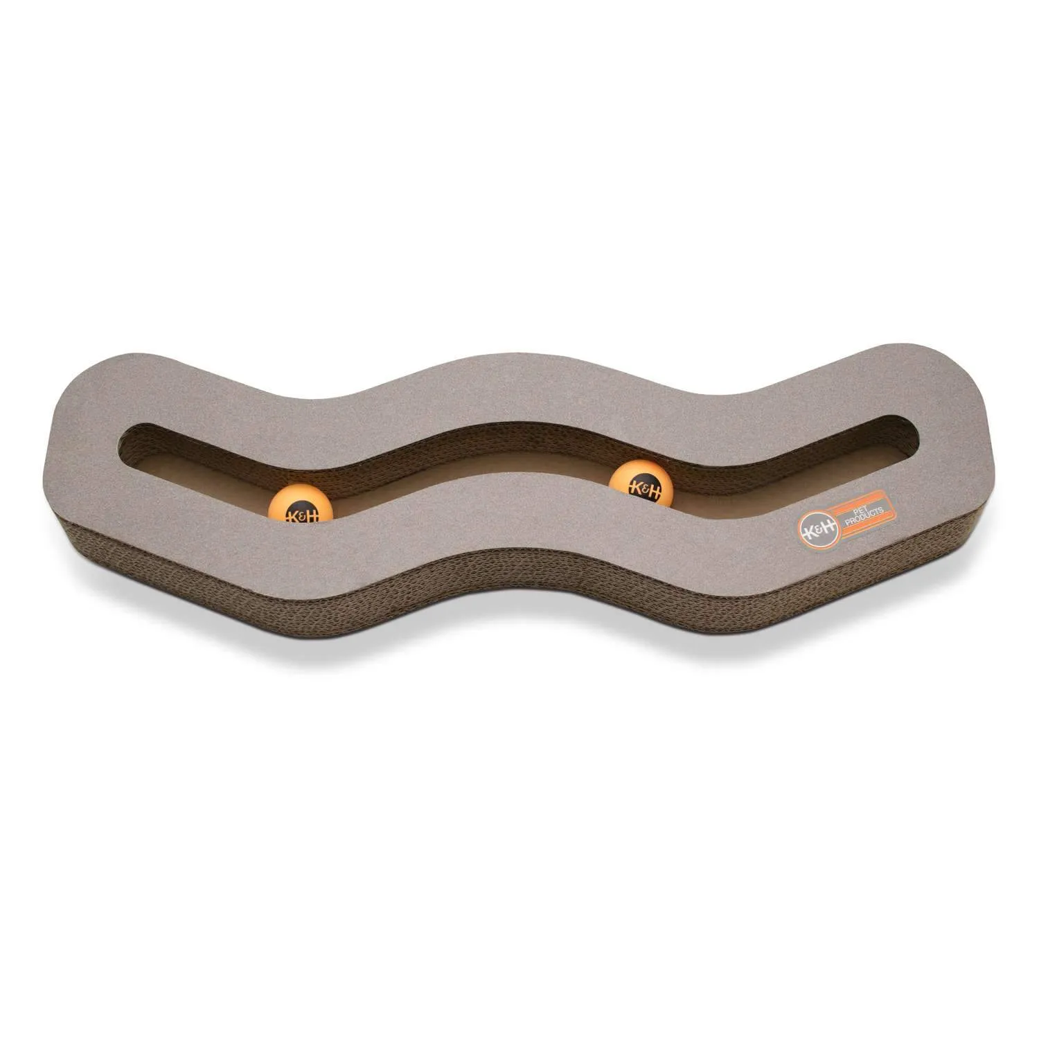 Cardboard Cat Scratcher Toy - Kitty Tippy Track N' Roll Cardboard Toy - K&H Pet Products