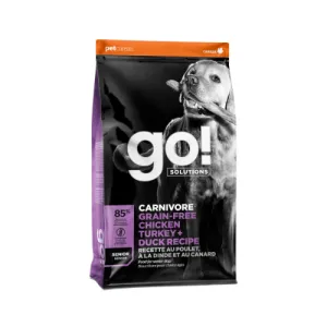 Carnivore Senior Grain-Free Chicken, Turkey   Duck Recipe - Dry Dog Food - Go! Solutions