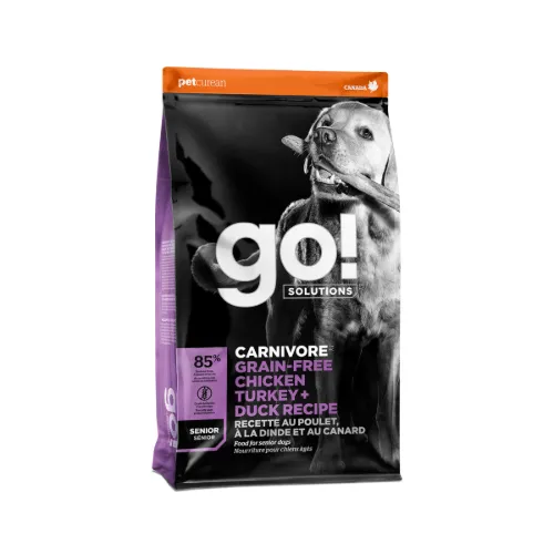 Carnivore Senior Grain-Free Chicken, Turkey   Duck Recipe - Dry Dog Food - Go! Solutions