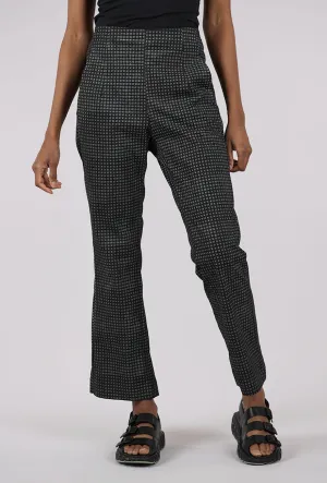 Cotton Check Flare Trouser, Black