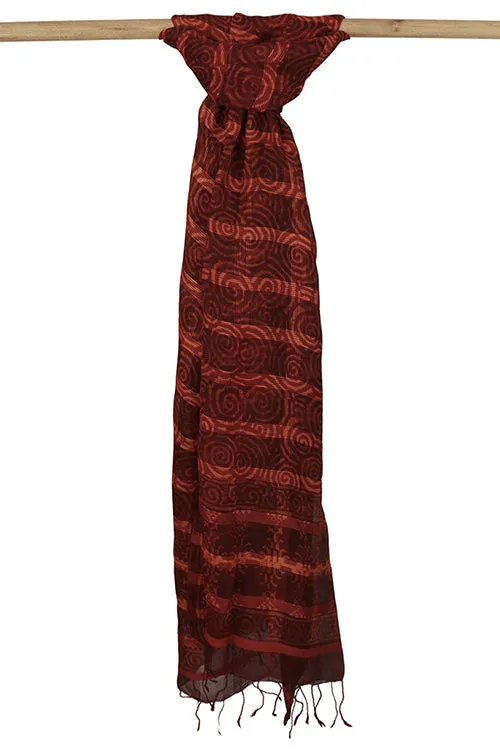 Creative Bee 'colva' Natural Dye Block Print Filature Silk Dupatta