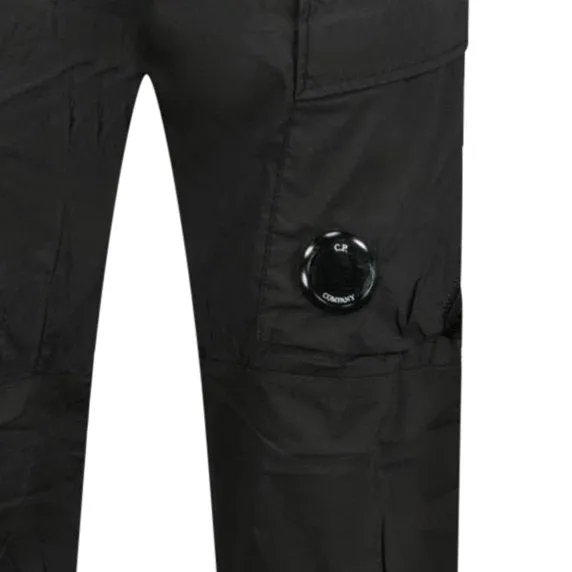 Cuffed 50 Fili Stretch Cargo Pants Black