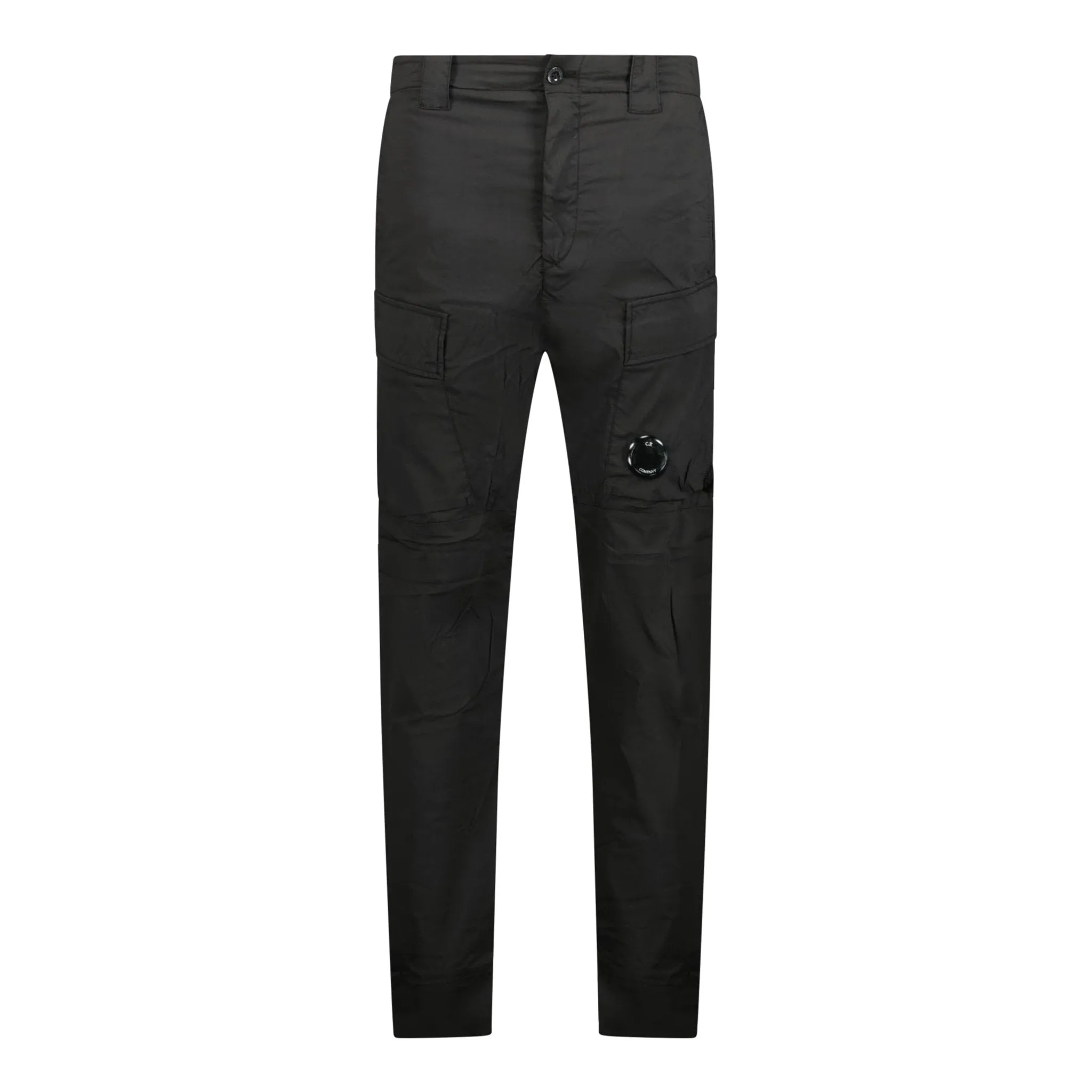 Cuffed 50 Fili Stretch Cargo Pants Black