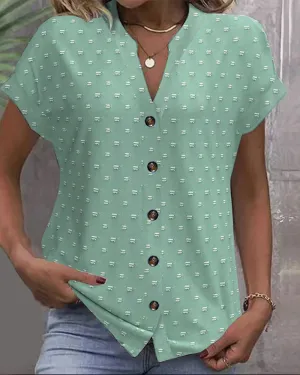 Daphne | V-Neck Buttoned Shirt