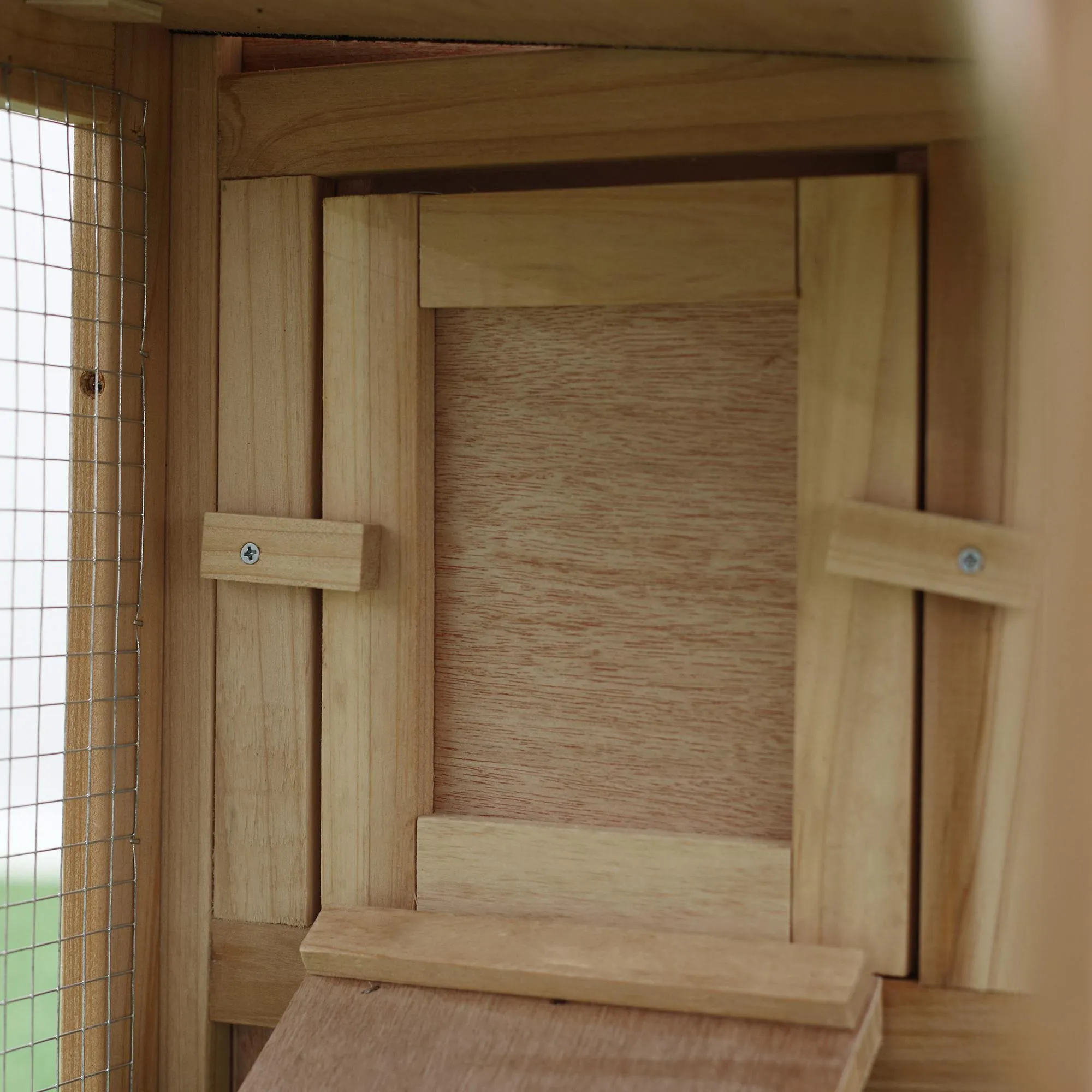 Deluxe Two-Storey Wooden Bunny Rabbit Hutch, Guinea Pig Hutch, w/ Ladder Outdoor Run Box Slide-out Tray 210 x 45.5 x 84.5 cm