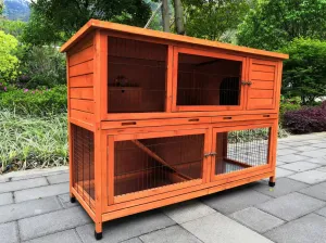 Double Storey 150cm Rabbit Hutch Guinea Pig Cage Chicken with Pull Out Tray