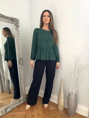 Emerald Charm Peplum Blouse