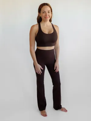 Espresso Brown "Khloe" Super High Rise Bootcut Leggings