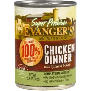 Evanger's Super Premium Chicken Dinner Canned Dog Food 12.8-oz, case of 12