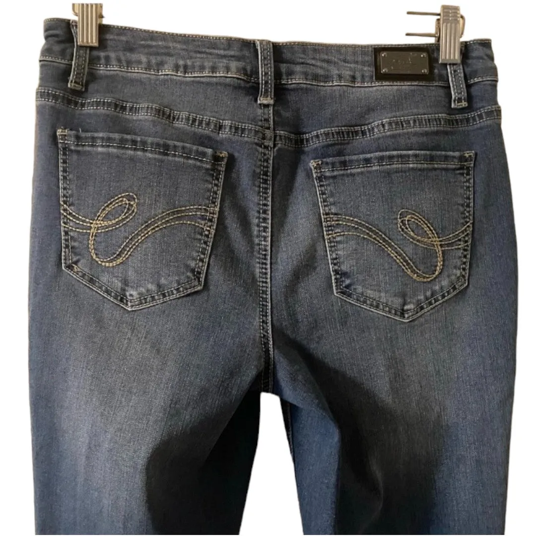 Faded Fringe Skinny Ankle Jeans