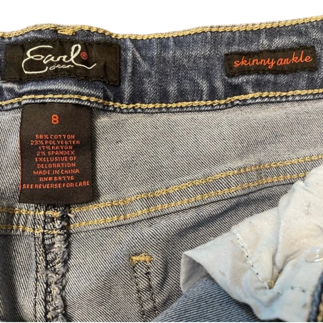 Faded Fringe Skinny Ankle Jeans