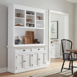 Halifax Large White Buffet Hutch Unit