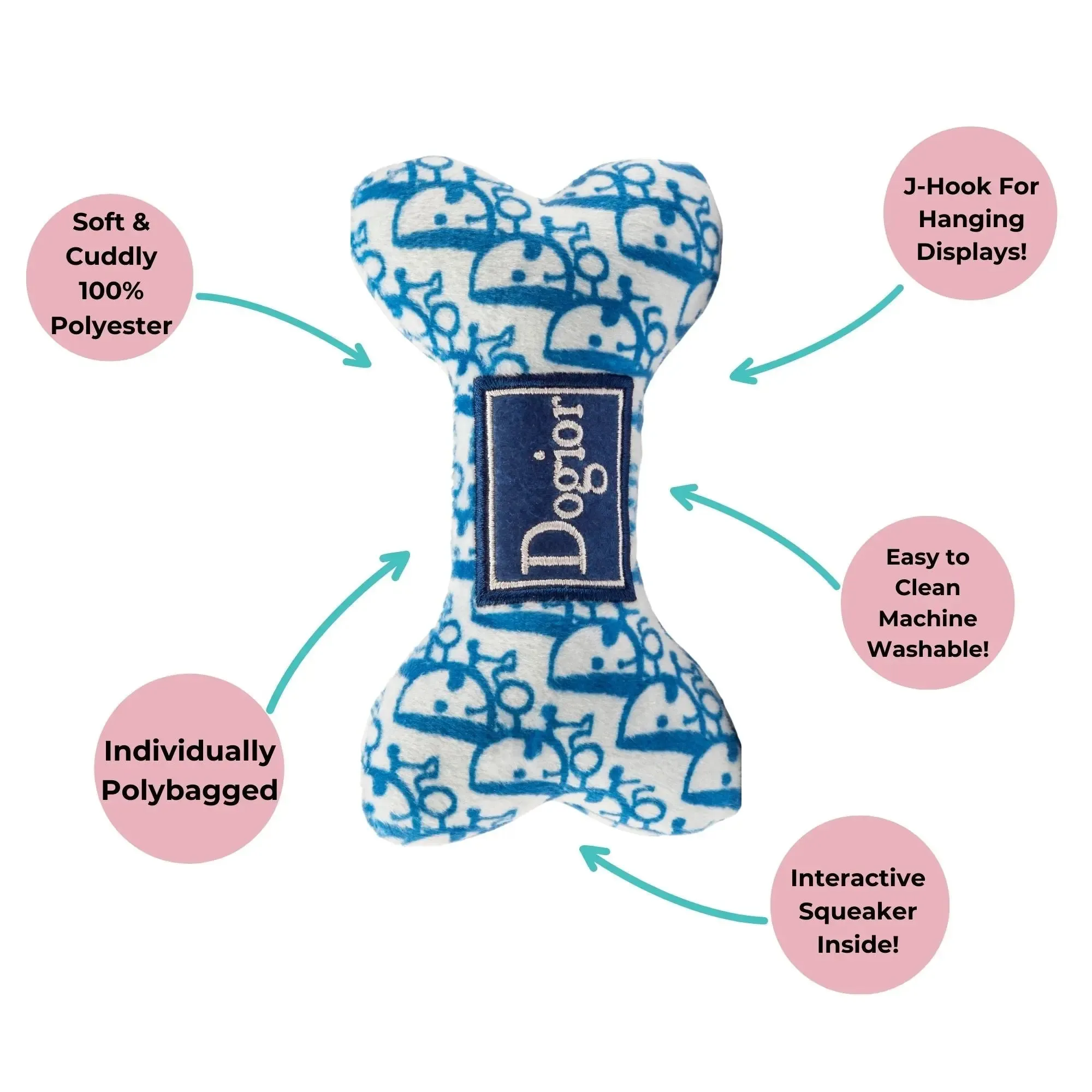 Haute Diggity Dog Dogior Bones Plush Dog Toy