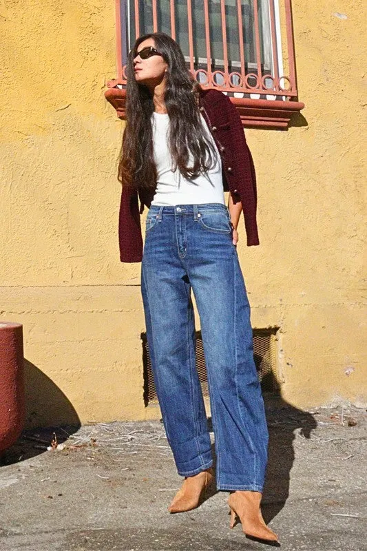 High Rise Barrel Jeans
