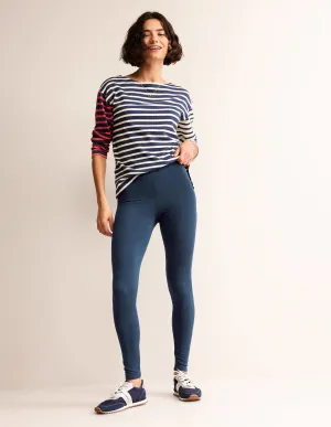 High Rise Jersey Leggings-Navy