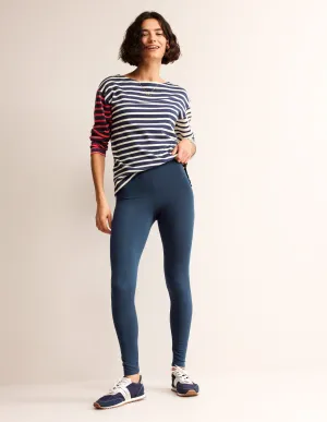 High Rise Jersey Leggings-Navy