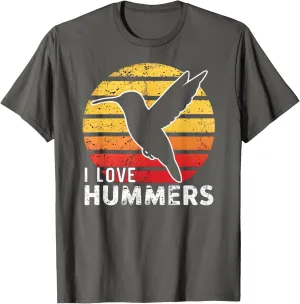 I Love Hummers bird Vintage Sunset Colibri T-Shirt